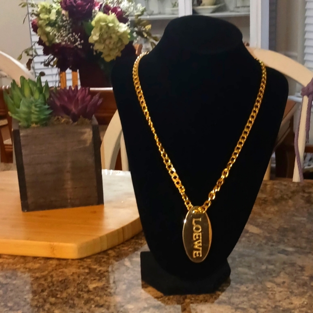 Loewe    Gold Zipper Pull Necklace with Unbranded Chain. 18"